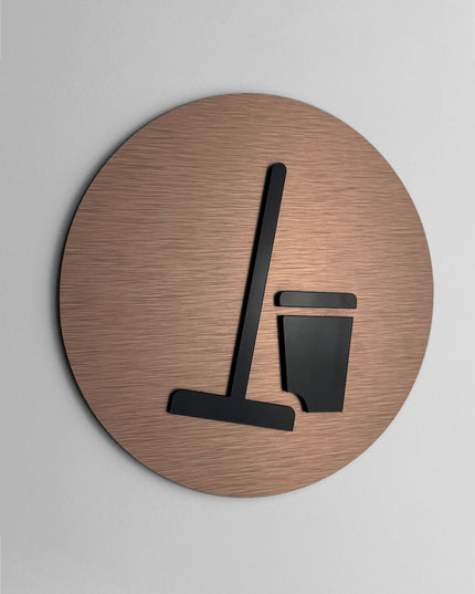 Premium hotel room cleaning plaque by ALUMADESIGNCO, modern housekeeping door sign for hotels, resorts, and contemporary hospitality interiors