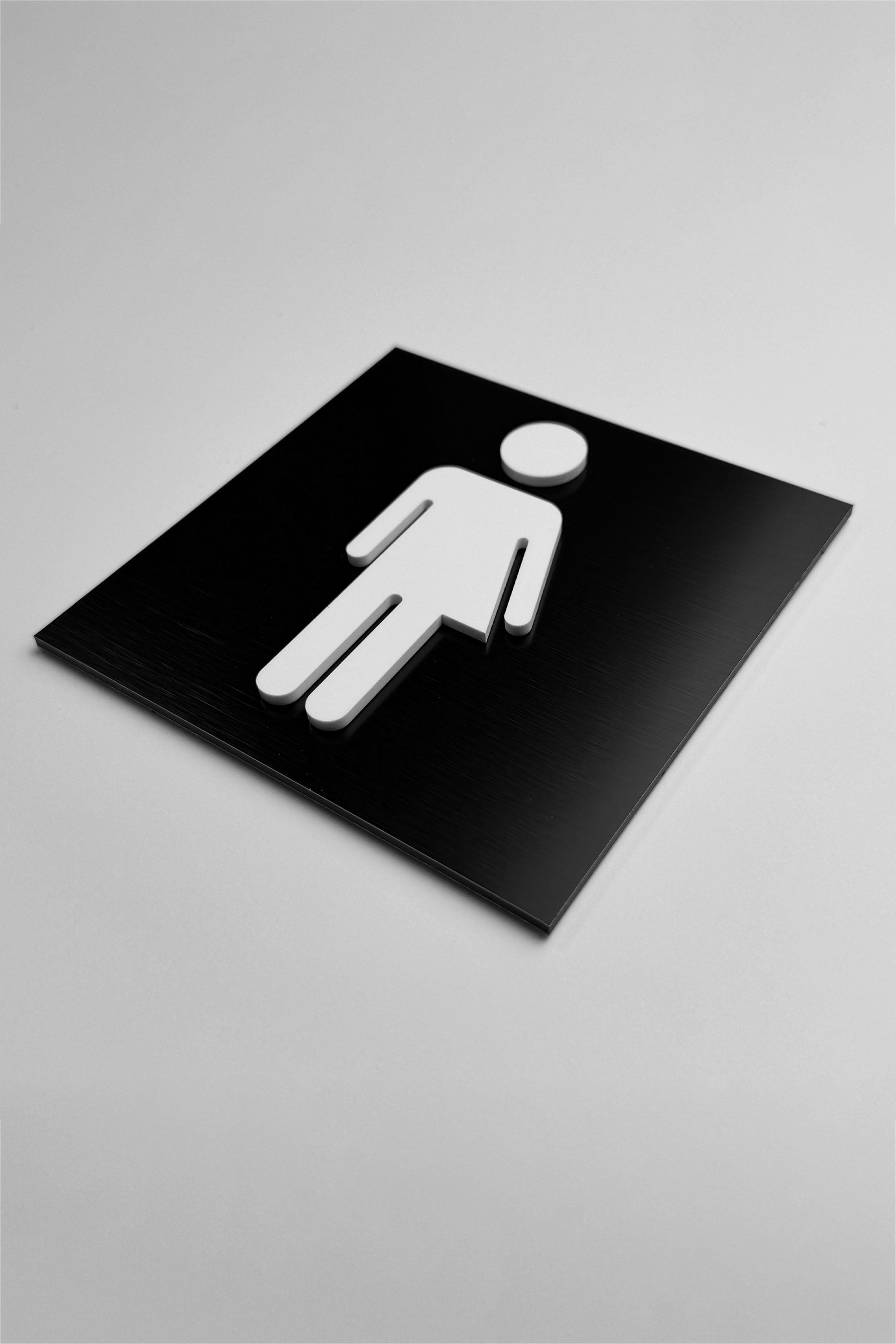 ALUMADESIGNCO all gender restroom door sign with minimalist design, stylish bathroom signage for offices, hospitality spaces, and commercial buildings