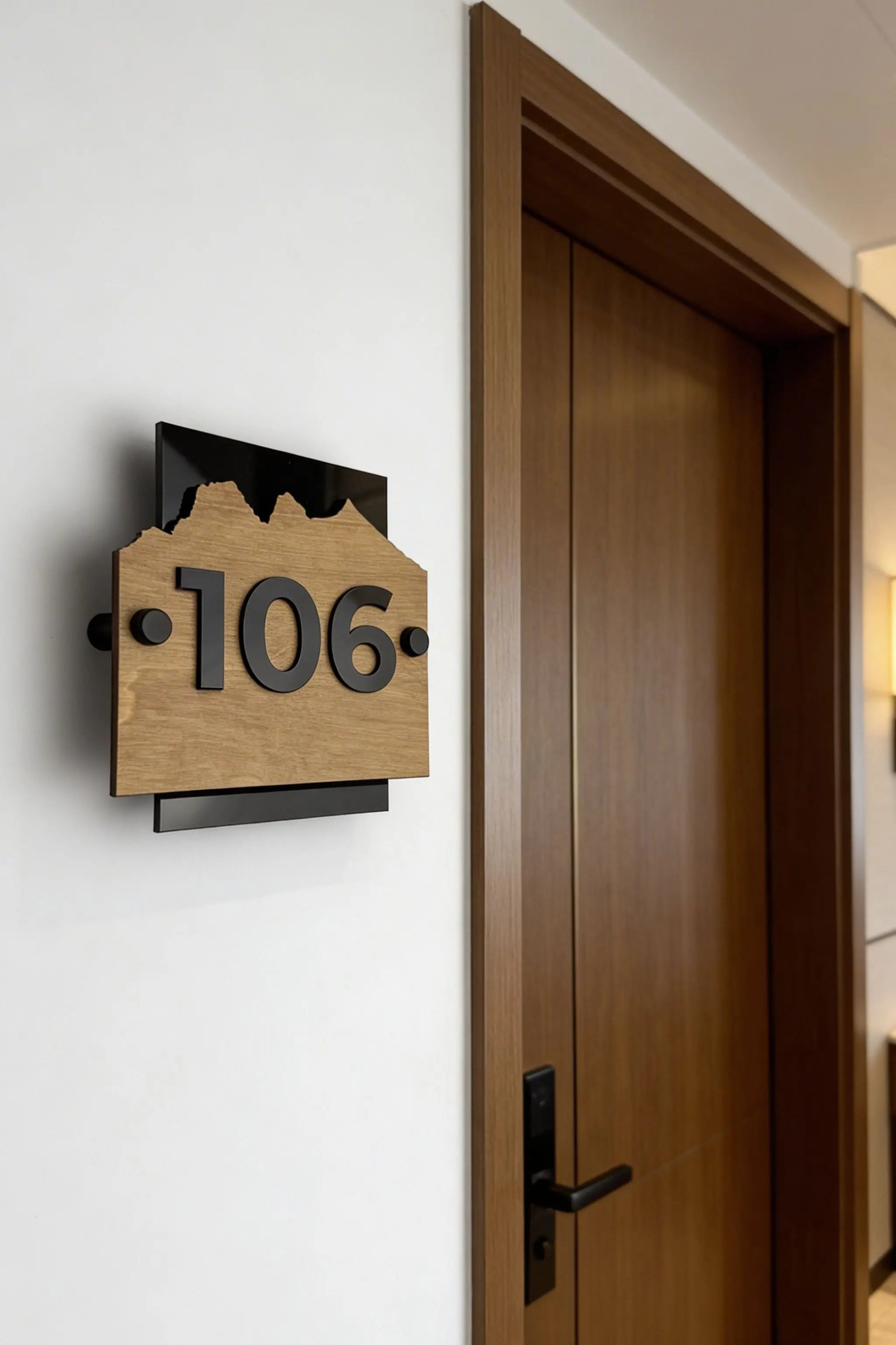 Room Number Frame Standoff Wood Room Number Sign -