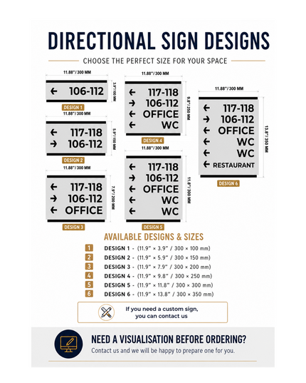 Personalized Wayfinding Wall Sign - "Modern" Design