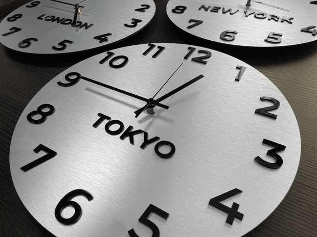 PREMIUM "INTERNATIONAL TIME ZONE WALL CLOCK" - ALUMADESIGNCO Door Signs - Custom Door Signs For Business & Office