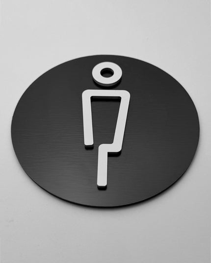 Male only restroom sign by ALUMADESIGNCO, modern toilet door plaque for hotels, offices, restaurants, and public interior spaces