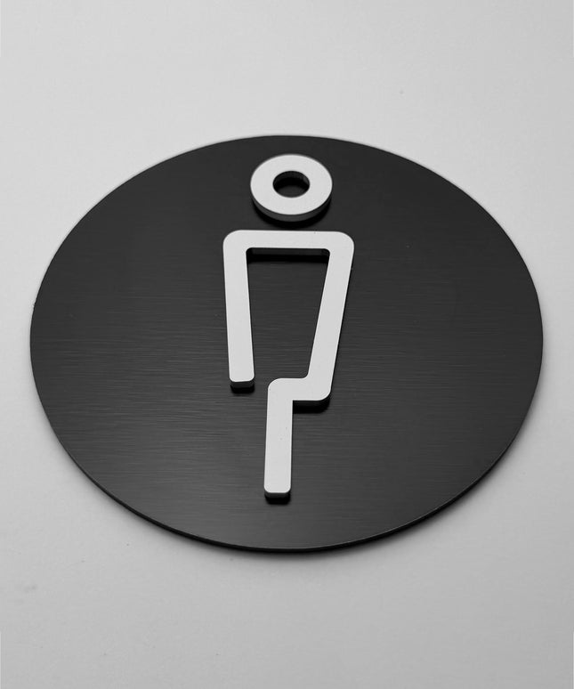 Male only restroom sign by ALUMADESIGNCO, modern toilet door plaque for hotels, offices, restaurants, and public interior spaces
