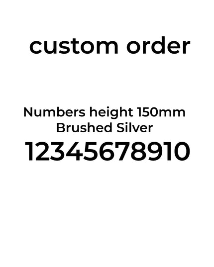 Custom Brushed 10 Number Characters 150mm