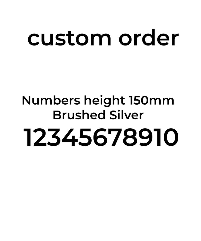 Custom Brushed 10 Number Characters 150mm
