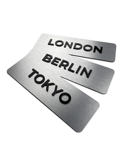 Brushed Silver Custom Time Zone Sign