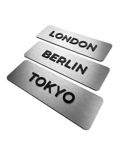 Brushed Silver Custom Time Zone Sign