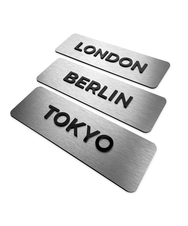 Brushed Silver Custom Time Zone Sign