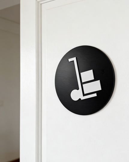 Modern warehouse sign by ALUMADESIGNCO featuring clean professional style, door signage for logistics spaces, offices, and commercial interiors