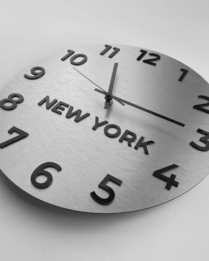 ALUMADESIGNCO international world time zone clock with custom city labels, premium wall décor for offices, lobbies, hotels, and interior design projects
