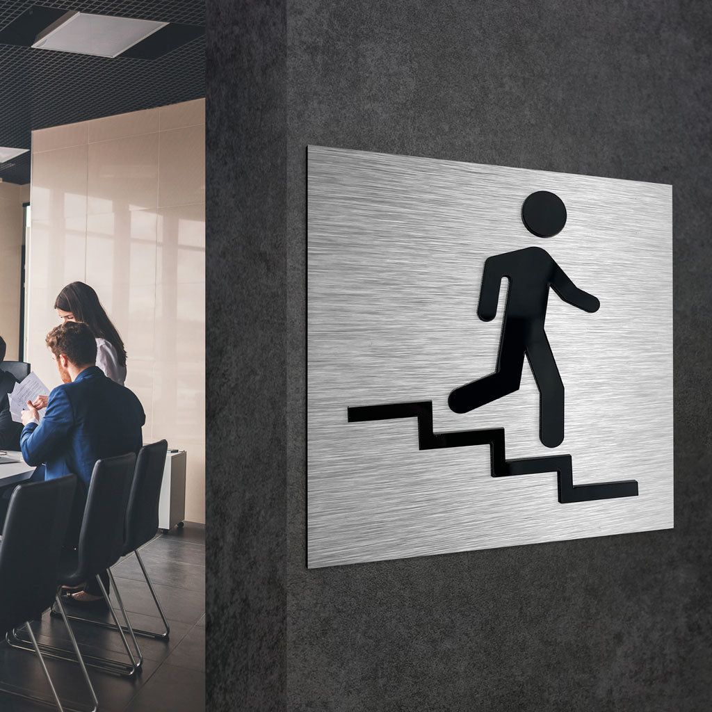STAIR SIGNS "DOWN RIGHT" - ALUMADESIGNCO Door Signs - Custom Door Signs For Business & Office