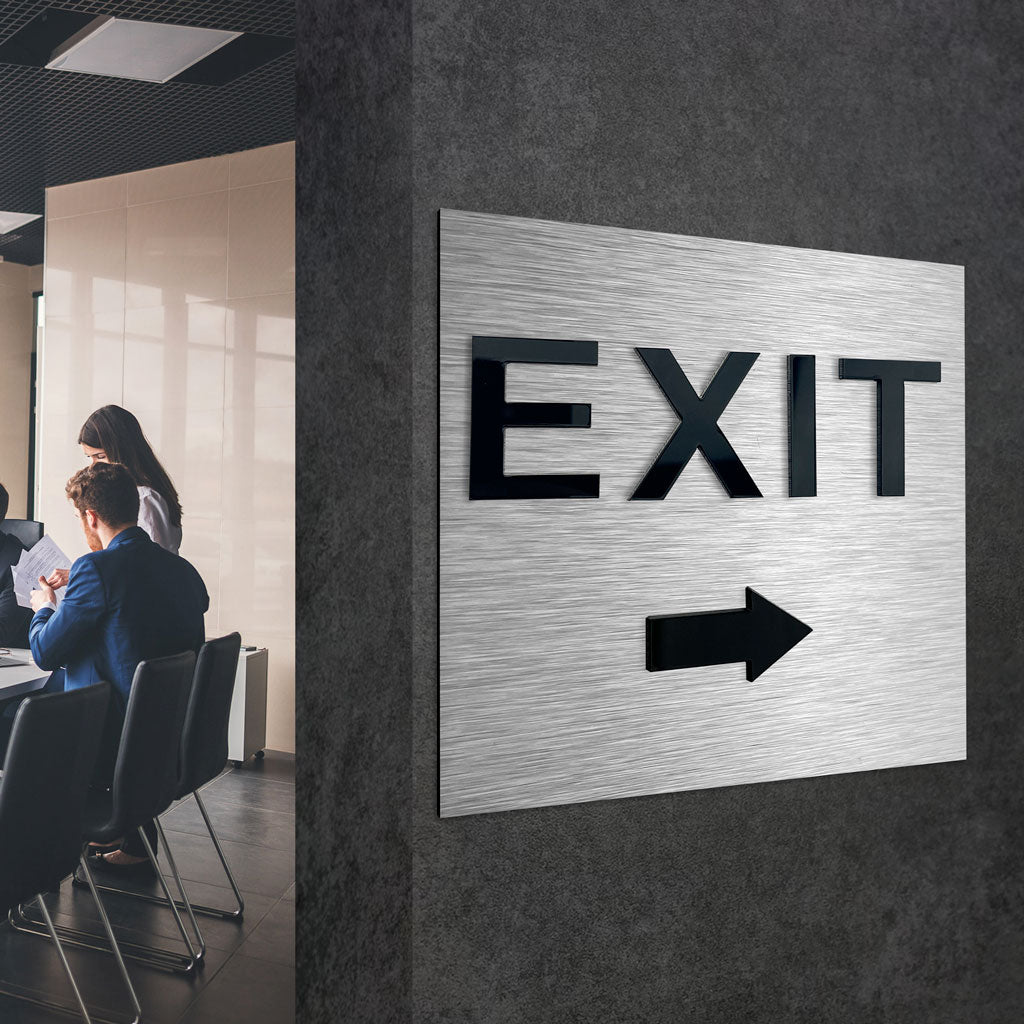 EXIT RIGHT ONLY SIGNAGE - ALUMADESIGNCO Door Signs - Custom Door Signs For Business & Office