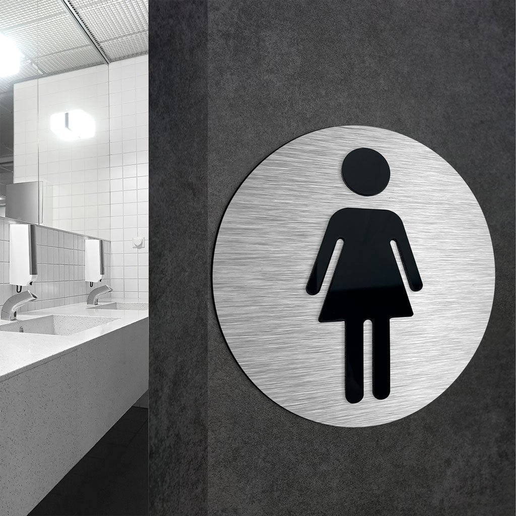 FEMALE BATHROOM SIGNAGE - ALUMADESIGNCO Door Signs - Custom Door Signs For Business & Office