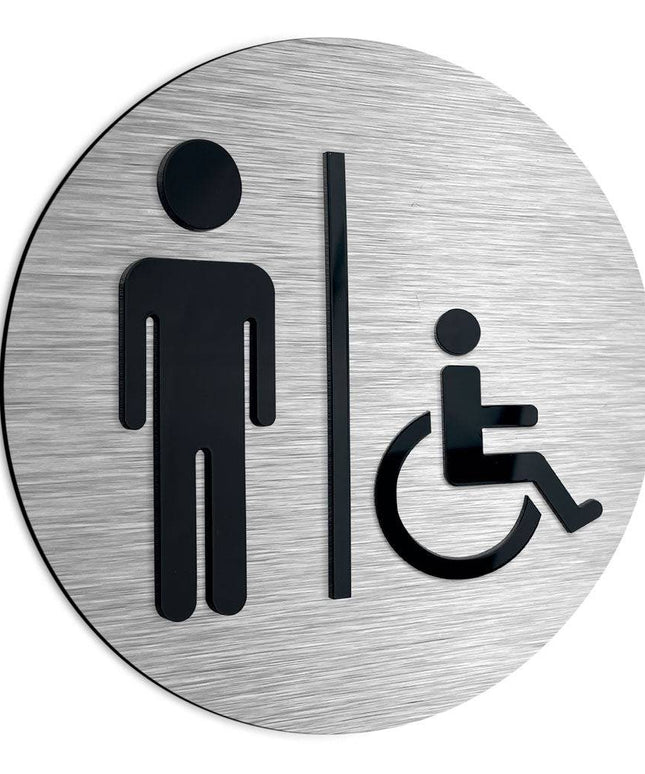 MENS & WHEELCHAIR BATHROOM SIGN - ALUMADESIGNCO Door Signs - Custom Door Signs For Business & Office