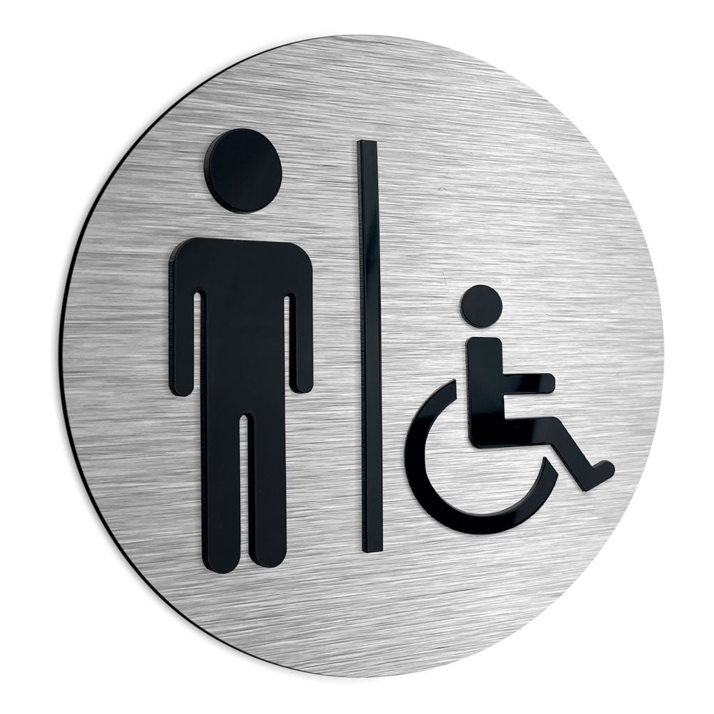MENS & WHEELCHAIR BATHROOM SIGN - ALUMADESIGNCO Door Signs - Custom Door Signs For Business & Office