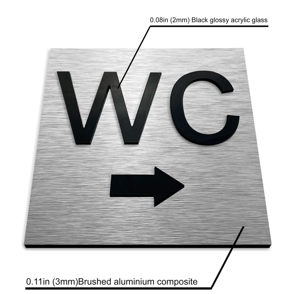 WC RIGHT ONLY SIGNAGE - ALUMADESIGNCO Door Signs - Custom Door Signs For Business & Office
