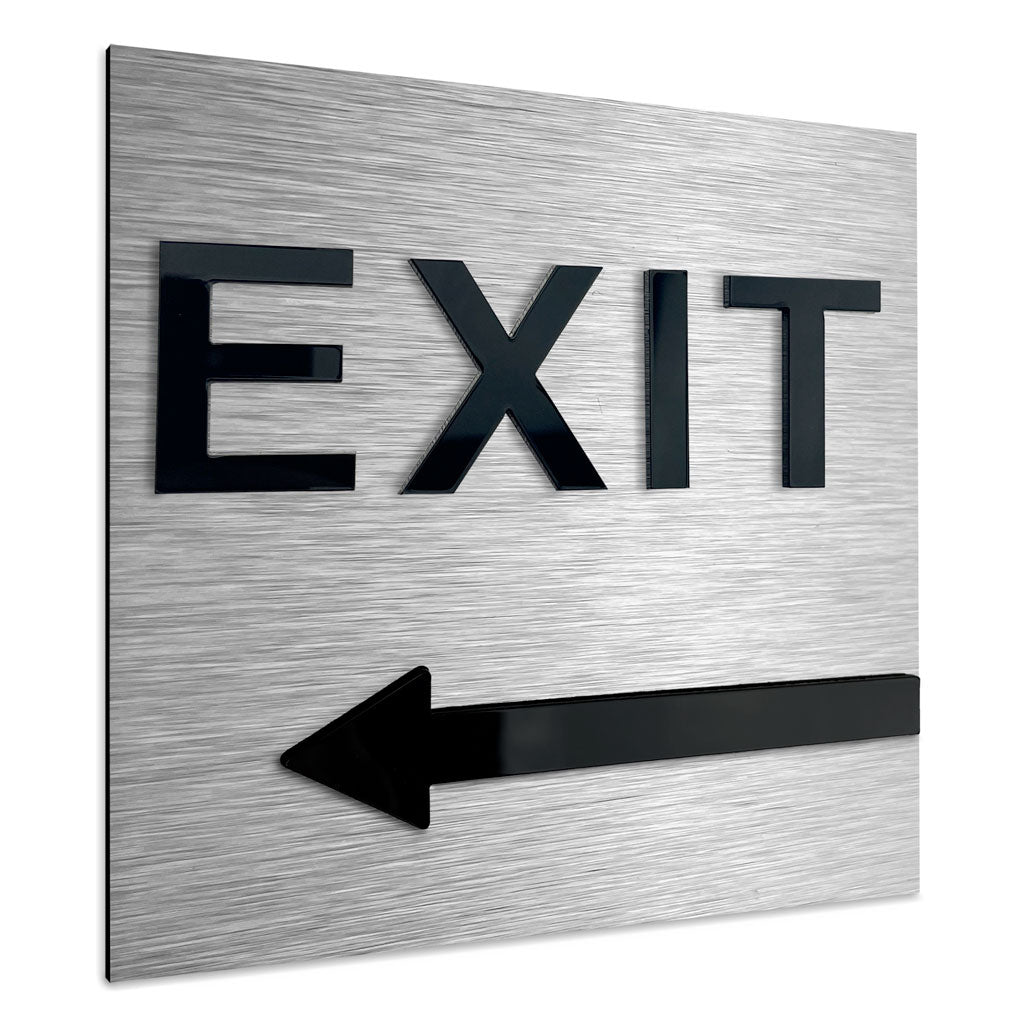 EXIT LEFT ONLY SIGN - ALUMADESIGNCO Door Signs - Custom Door Signs For Business & Office