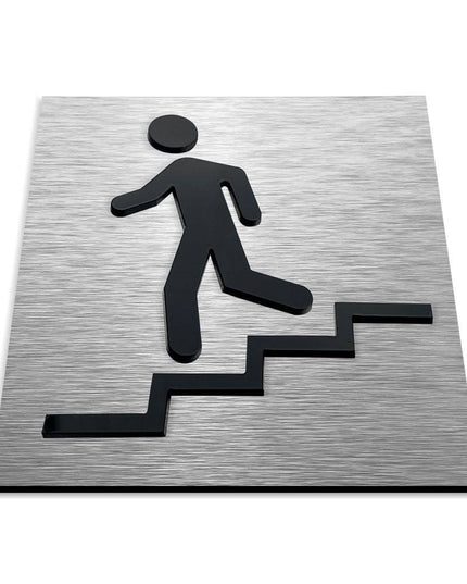 STAIRWELL SIGNS "DOWN LEFT" - ALUMADESIGNCO Door Signs - Custom Door Signs For Business & Office