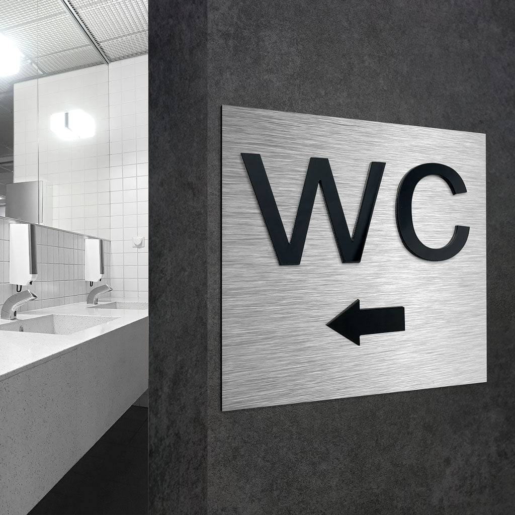 WC LEFT ONLY SIGNAGE - ALUMADESIGNCO Door Signs - Custom Door Signs For Business & Office