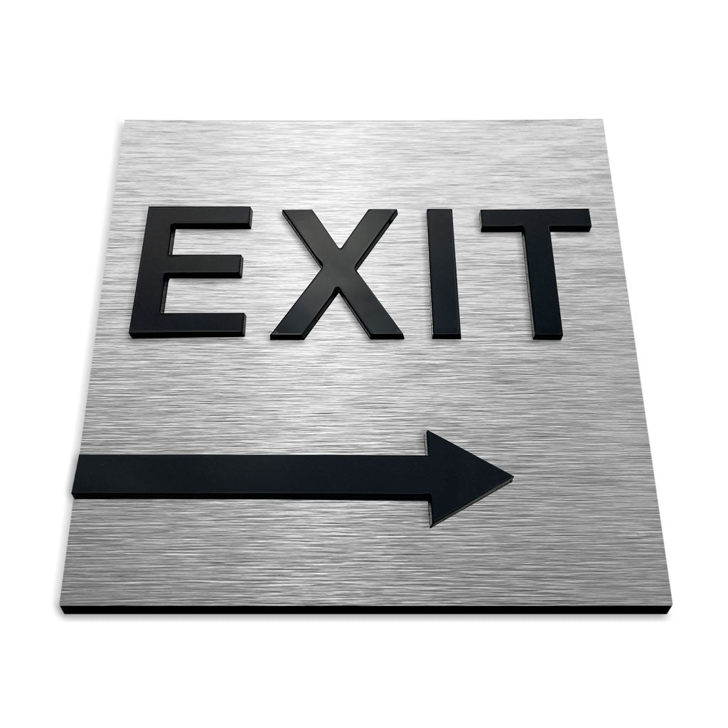 EXIT RIGHT ONLY SIGN - ALUMADESIGNCO Door Signs - Custom Door Signs For Business & Office