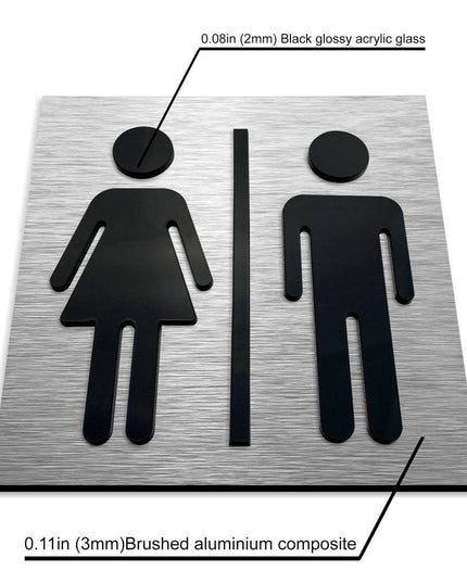 MODERN RESTROOM SIGNS - ALUMADESIGNCO Door Signs - Custom Door Signs For Business & Office