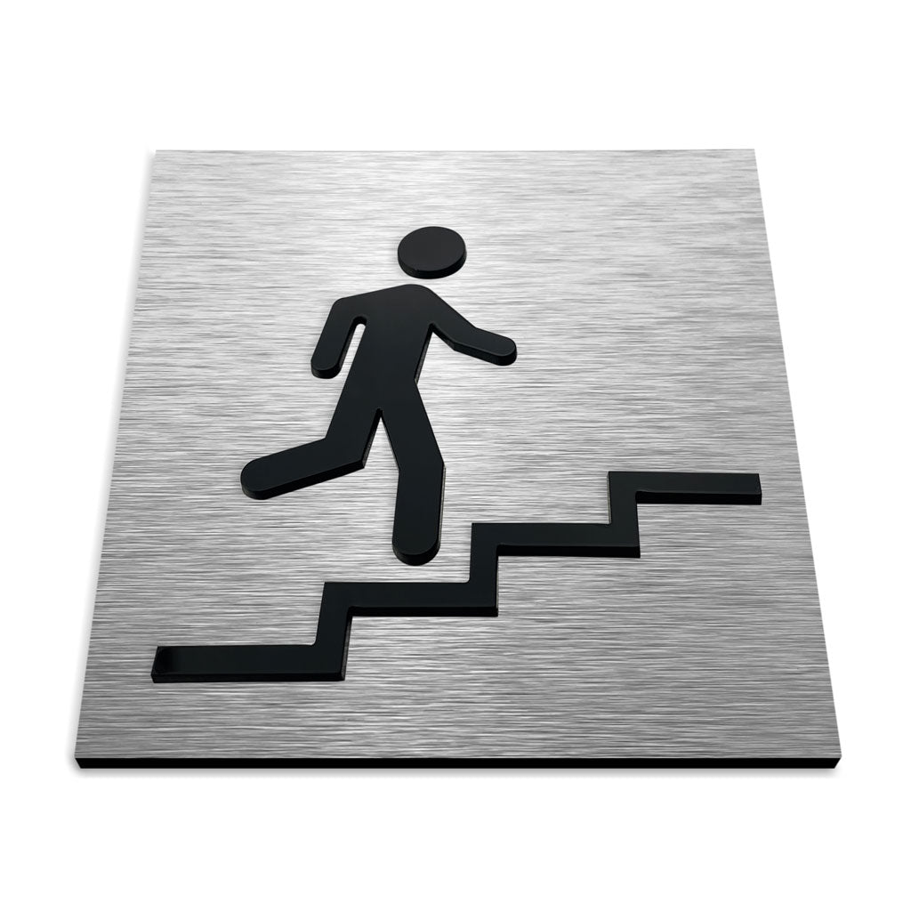 STAIR SIGN "UP RIGHT" - ALUMADESIGNCO Door Signs - Custom Door Signs For Business & Office