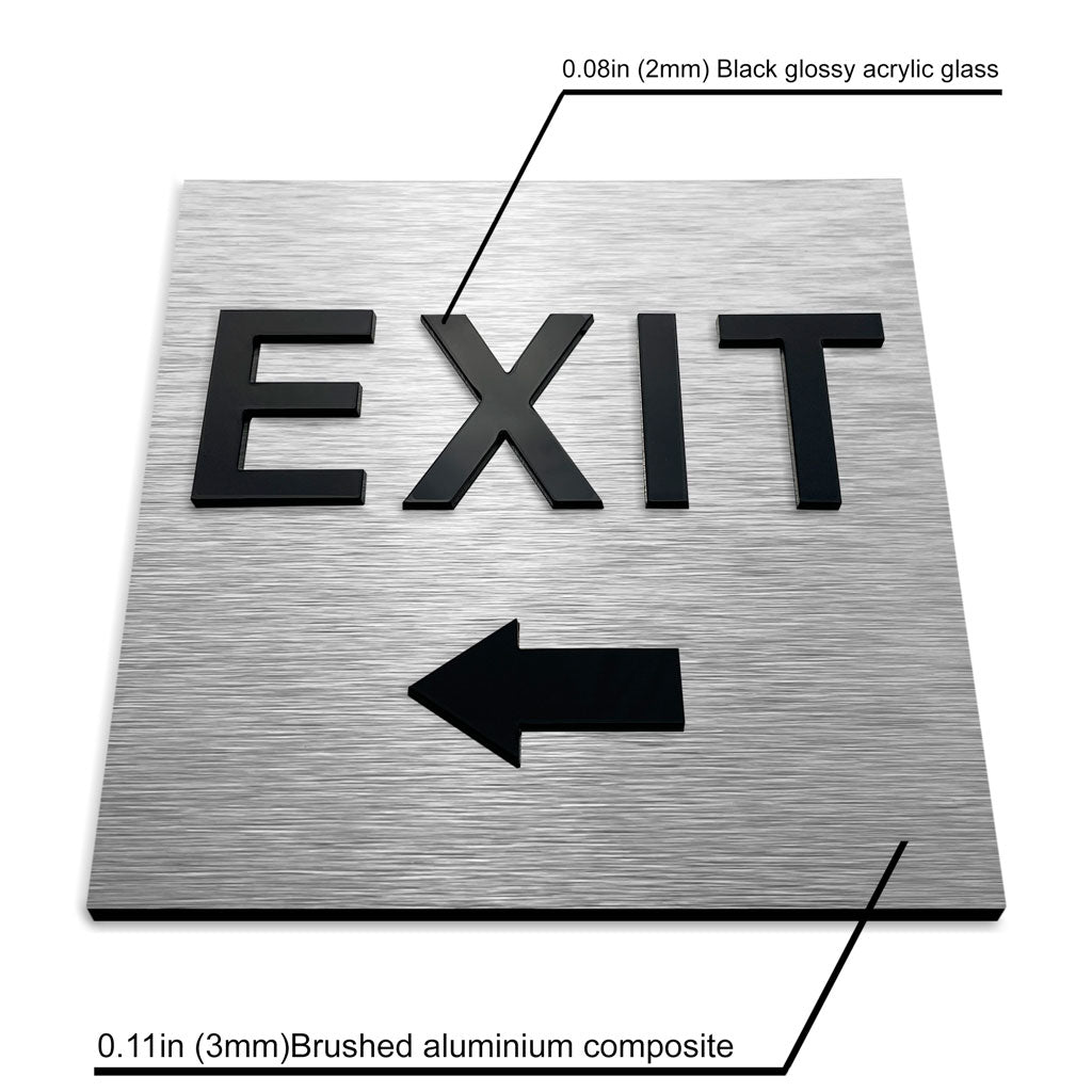 EXIT LEFT ONLY SIGNAGE - ALUMADESIGNCO Door Signs - Custom Door Signs For Business & Office