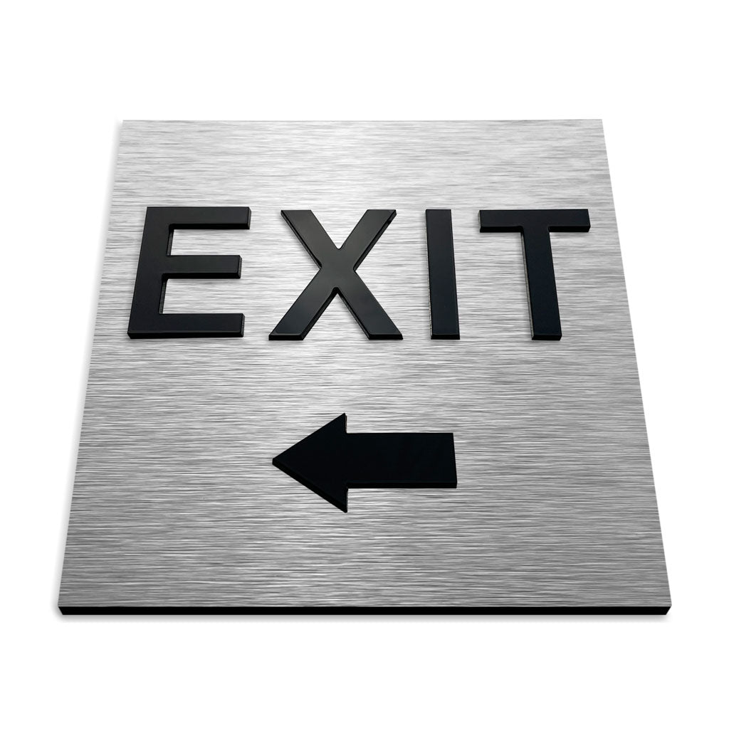 EXIT LEFT ONLY SIGNAGE - ALUMADESIGNCO Door Signs - Custom Door Signs For Business & Office