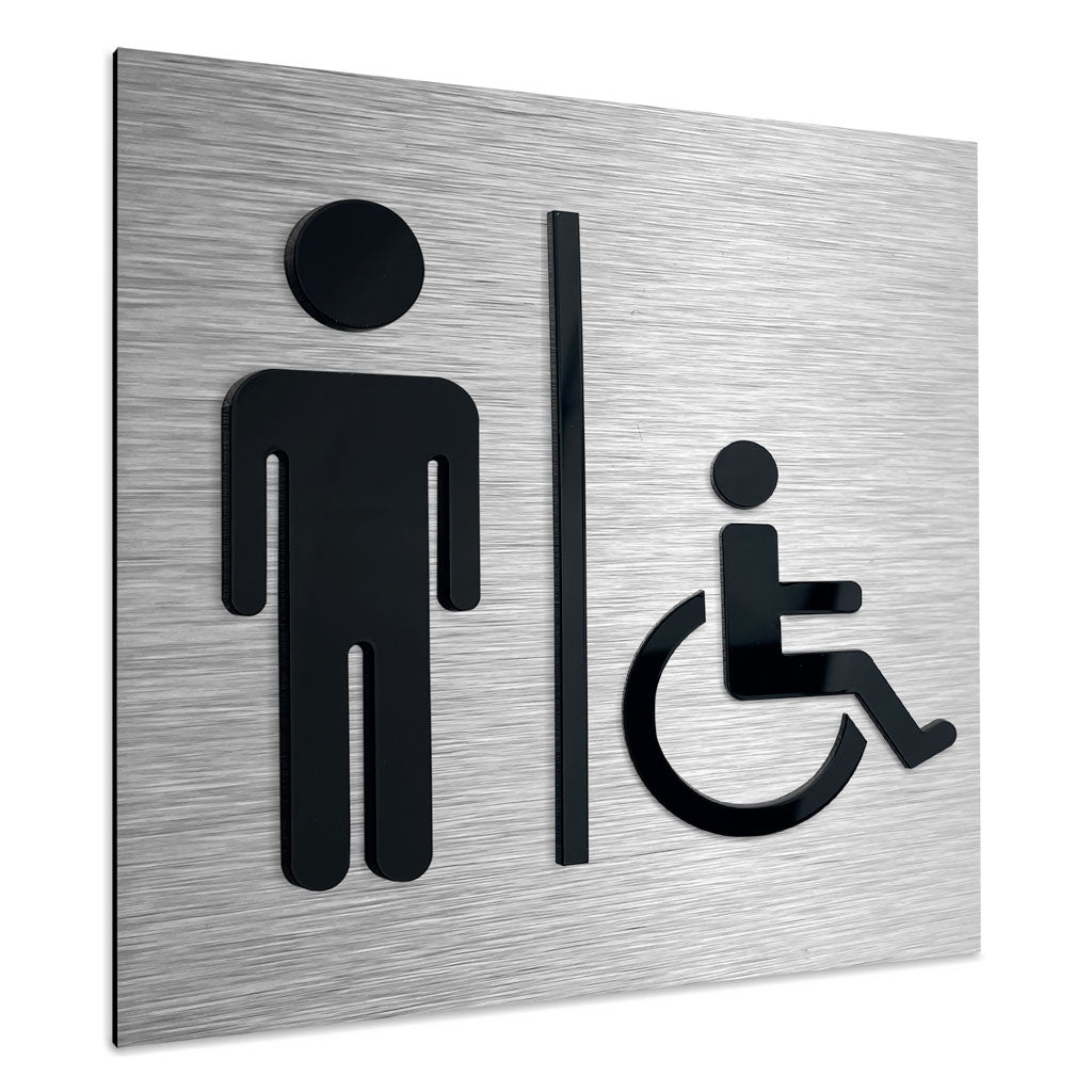 MENS & DISABLED RESTROOM SIGN - ALUMADESIGNCO Door Signs - Custom Door Signs For Business & Office