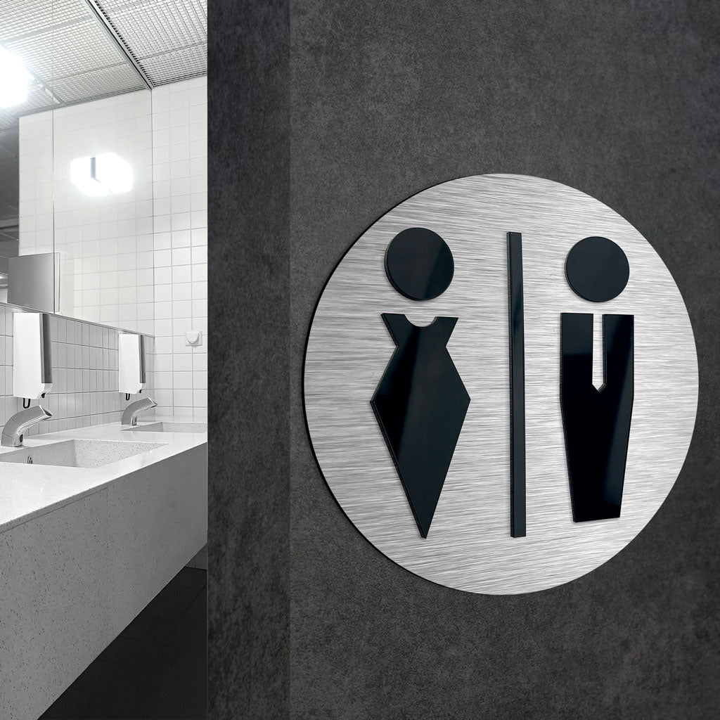 MALE AND FEMALE BATHROOM SIGNS - ALUMADESIGNCO Door Signs - Custom Door Signs For Business & Office