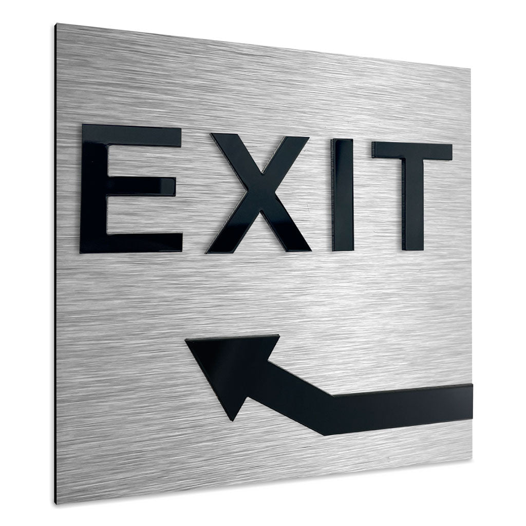 EXIT UP LEFT ONLY SIGN - ALUMADESIGNCO Door Signs - Custom Door Signs For Business & Office
